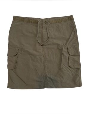 Moose Creek Olive Green Drawstring Waist 100% Nylon Outdoor Lightweight Skirt